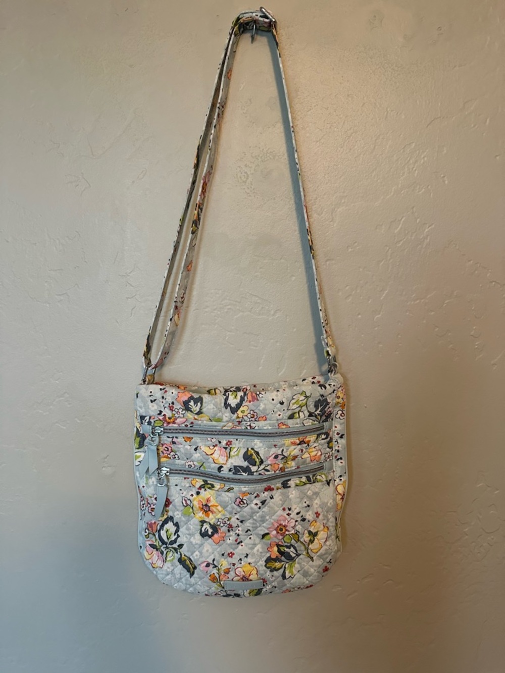 Vera Bradley Quilted Floral Zip Top Crossbody In Floating Garden